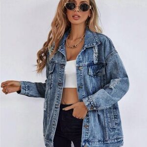 Women's Blue oversized Denim Jacket